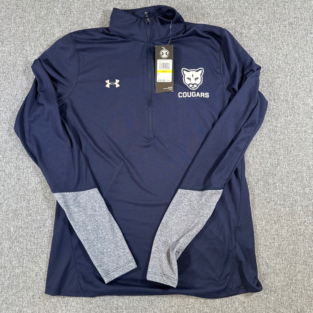Under Armour Womens Cougars 1/4 Zip Pullover Navy‎ Blue Active Shirt Size M NWT